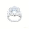 RARE 9.25 ct DEW Round Cut White Treated Moissanite Solitaire Ring in 18K Gold Plated V 18K Gold Plated – white background main image