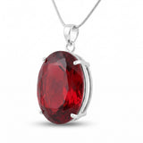 GEMHUB Red Topaz Oval 94.5 Ct lab-grown gemstone pendant side view (AI render)