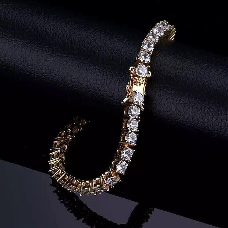 Genuine Lab-Grown/CVD Diamond Tennis Wedding Bracelet 18k Rose Gold 3.25 mm - Image 2 - GEMHUB