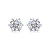 Round Cut Natural Diamond Women's 6 Prong Set Stud Earrings 14k White Gold - Image 7 - GEMHUB