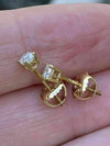 0.50Ct Natural Diamond Stud Daily Wear Earring 14K Yellow Gold Screw JK/I1-I2 - Image 2 - GEMHUB