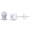 Screw Back Princess Shape Natural Diamond Stud Earrings 4-Prong 14k White Gold - Image 8 - GEMHUB