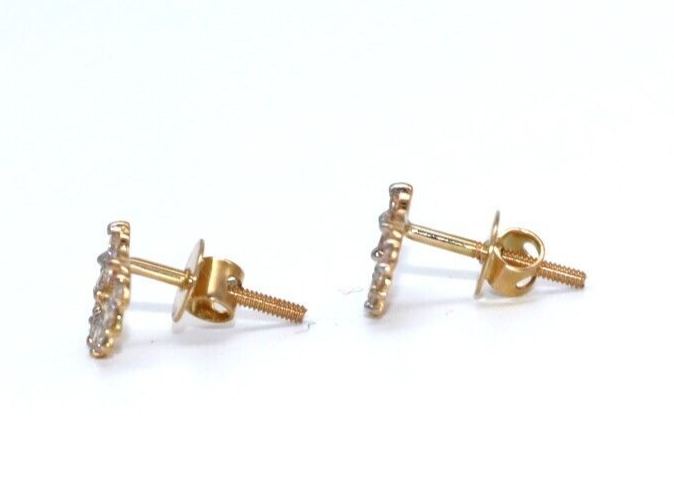 Fancy Women's proposal Gift Stud Natural Diamond Earrings 14k Gold GH SI Round - Image 2 - GEMHUB