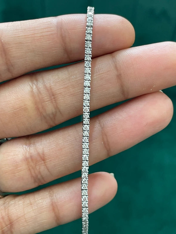 Certified 3.25Ct Lab-Grown/CVD Diamond Tennis Bracelet Women's 18k White Gold - Image 6 - GEMHUB