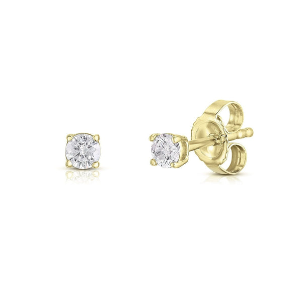 14k Real Gold Round Cut Natural Diamond Daily Wear Studs Women's Earrings - Image 7 - GEMHUB