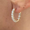 Certified Natural Diamond Hoop Women's Earrings For Engagement 14K Rose Gold - Image 5 - GEMHUB