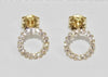 14k Yellow Gold Open Circle Round Natural Diamond Stud Women's Earrings For Home - Image 5 - GEMHUB