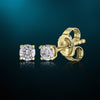 14k Real Gold Round Cut Natural Diamond Daily Wear Studs Women's Earrings - Image 6 - GEMHUB