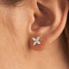 Marquise Cut Natural GH/SI Diamond Flower Stud 4-Stone Earrings 14k White Gold - Image 2 - GEMHUB