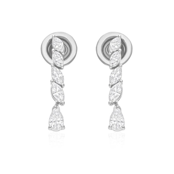Certified Natural Diamond Tiny Drop Dangle Earrings For Women 14k Gold Pear Cut - Image 2 - GEMHUB