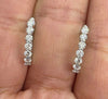 1.00Ct Round Natural GH/SI Diamond Huggie Hoop Women's Earrings 14k White Gold - Image 5 - GEMHUB