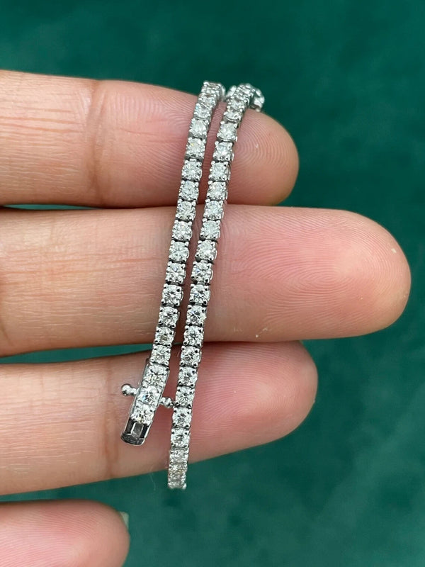 Certified 3.25Ct Lab-Grown/CVD Diamond Tennis Bracelet Women's 18k White Gold - GEMHUB