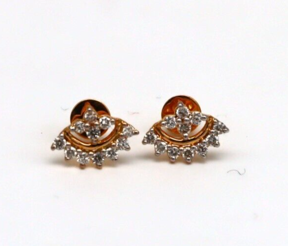 Fancy Women's proposal Gift Stud Natural Diamond Earrings 14k Gold GH SI Round - Image 5 - GEMHUB