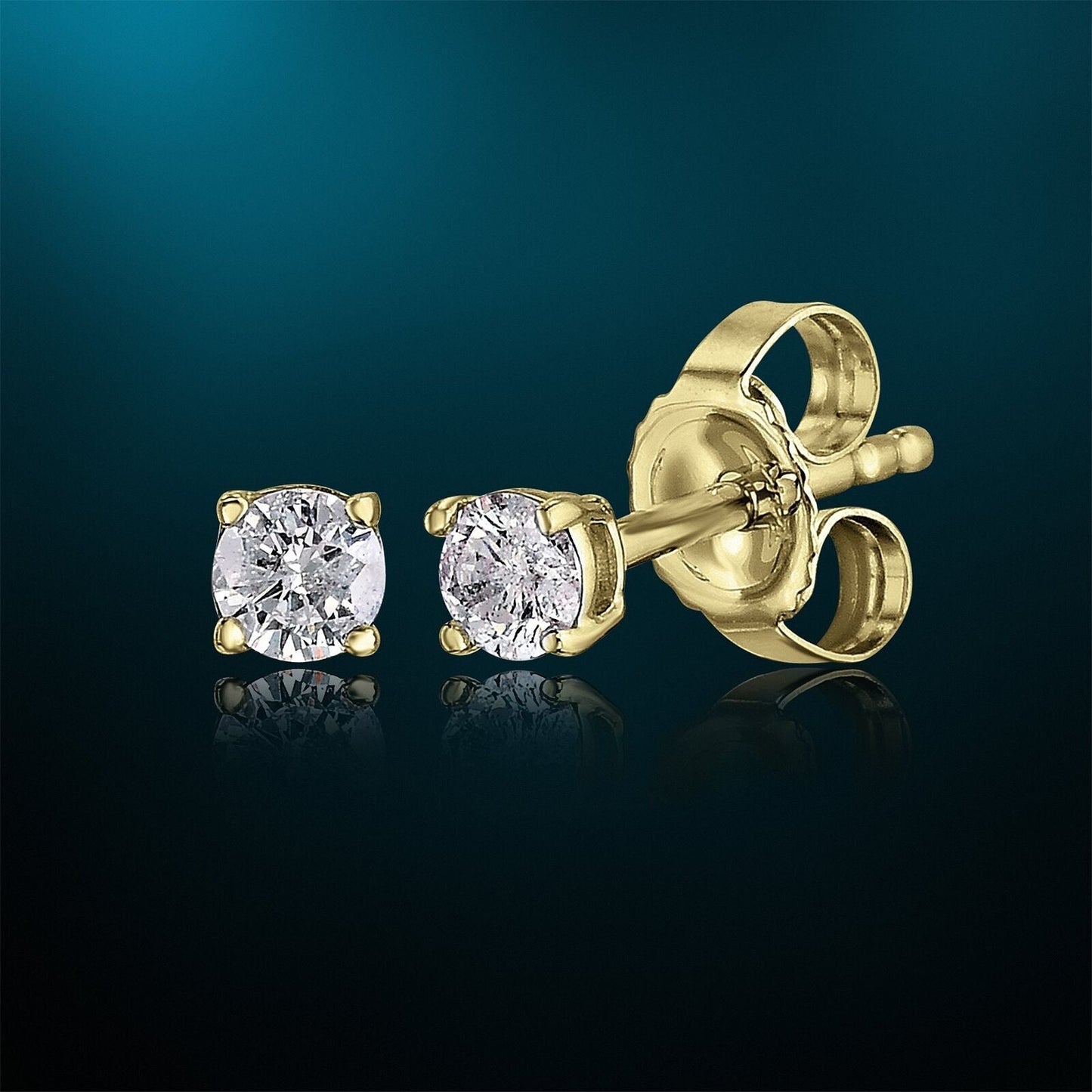 14k Real Gold Round Cut Natural Diamond Daily Wear Studs Women's Earrings - Image 8 - GEMHUB
