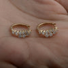 0.50Ct Round Natural GH/SI Diamond Hoop Women's Earrings Solid 14k Yellow Gold - Image 2 - GEMHUB
