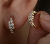 0.50Ct Round Natural GH/SI Diamond Hoop Women's Earrings Solid 14k Yellow Gold - GEMHUB