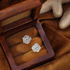 GH/SI Round Shaped Natural Diamond Stud Cluster Earrings 14K White Gold - Image 5 - GEMHUB