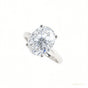 Solitaire 3.50 ct DEW Oval Cut White Moissanite in Engagement Ring 18K Gold Plated Verm 18K Gold Plated