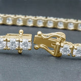 14k Yellow Gold Round Diamond Tennis Bracelet clasp - Image 3 - GEMHUB