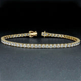 14k Yellow Gold Round Diamond Tennis Bracelet - Image 4 - GEMHUB