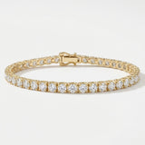 14k Yellow Gold Round Diamond Tennis Bracelet - GEMHUB