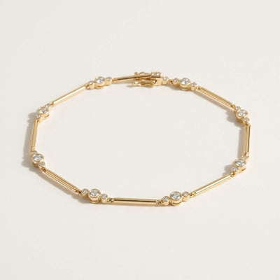 2Ct Round Cut Natural Diamond GH/SI Tennis Women's Bracelet 14k Yellow Gold