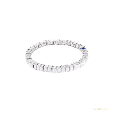 Natural Certified Round Cut Diamond Tennis Bracelet 14k White Gold 6.20Ct GH/SI