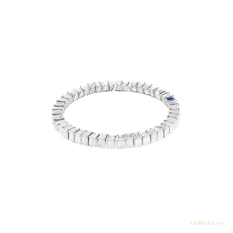 Natural Certified Round Cut Diamond Tennis Bracelet 14k White Gold 6.20Ct GH/SI – white background main image