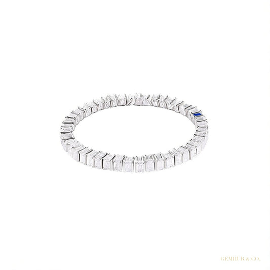 Natural Certified Round Cut Diamond Tennis Bracelet 14k White Gold 6.20Ct GH/SI – white background main image
