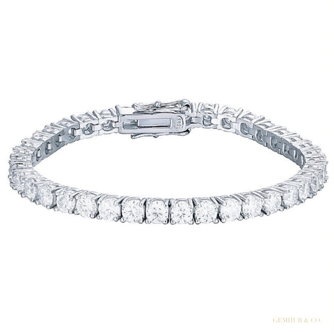 9.30Ct Round Cut Sparkling Natural Diamond Tennis Bracelet 14k Yellow Gold – white background main image