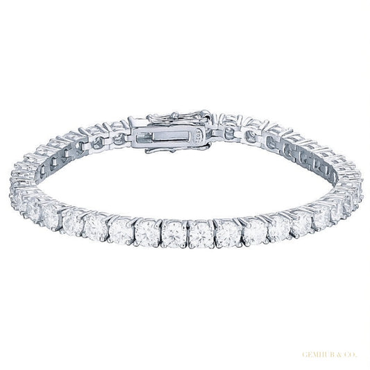 9.30Ct Round Cut Sparkling Natural Diamond Tennis Bracelet 14k Yellow Gold – white background main image