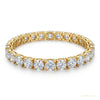 Certify Round Cut Natural Emerald & Diamond Tennis Charm Gift Bracelet 14k Gold – white background main image