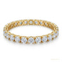 Certify Round Cut Natural Emerald & Diamond Tennis Charm Gift Bracelet 14k Gold