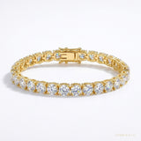 EGL Sparkling 6.00Ct Natural Diamond Tennis Bracelet 14k Yellow Gold GH/VS – white background main image