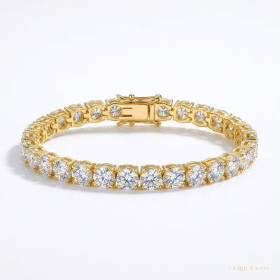 EGL Sparkling 6.00Ct Natural Diamond Tennis Bracelet 14k Yellow Gold GH/VS