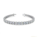 5CT Round Cut Natural Diamond Engagement Gift For Tennis Bracelet 14k White Gold – white background main image