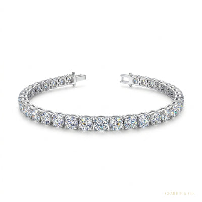 5CT Round Cut Natural Diamond Engagement Gift For Tennis Bracelet 14k White Gold