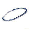 Certified 4.40Ct Round Cut Natural Blue Sapphire Tennis Bracelet 14K Yellow Gold – white background main image