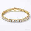 GDGL Certified 7Ct Natural Diamond Women's Tennis Bracelet 14Kt Yellow Gold – white background main image
