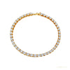 Certified GH/SI 6.20Ct Natural Diamond 14Kt Yellow Gold Tennis Bracelet Fro Her – white background main image
