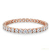 Martini Set Round Cut Natural IGI Diamond Tennis Chain Bracelet 14k Rose Gold – white background main image