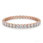 Martini Set Round Cut Natural IGI Diamond Tennis Chain Bracelet 14k Rose Gold