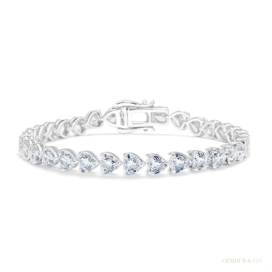 Certified Natural Green Emerald Round Tennis Bracelet Daily Wear 14k White Gold – white background main image