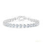 Certified Natural Green Emerald Round Tennis Bracelet Daily Wear 14k White Gold
