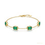 5Ct Certified Natural Green Emerald Bezel Set Tennis Chain Bracelet in 14k Gold
