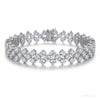 Solid 14K White Gold Round-Cut Certified Natural Diamond Tennis Bracelet Gift – white background main image