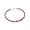 Natural Oval Cut Red Ruby & Round Diamond 14k White Gold Wedding Tennis Bracelet – white background main image