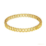 Bezel Set Emerald Fancy Vivid Yellow Lab-Grown Diamond Tennis Bracelet 14k Gold – white background main image