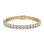 Tennis Bracelet 5Ct Round GH SI Natural Diamond 14K Yellow Gold Wedding Proposal