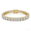 Solid 14k Yellow Gold 6CT Round Cut GDGL Natural Diamond Tennis Bracelet – white background main image